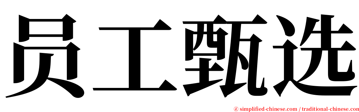员工甄选 serif font