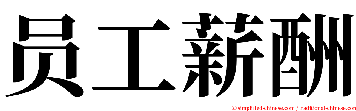 员工薪酬 serif font
