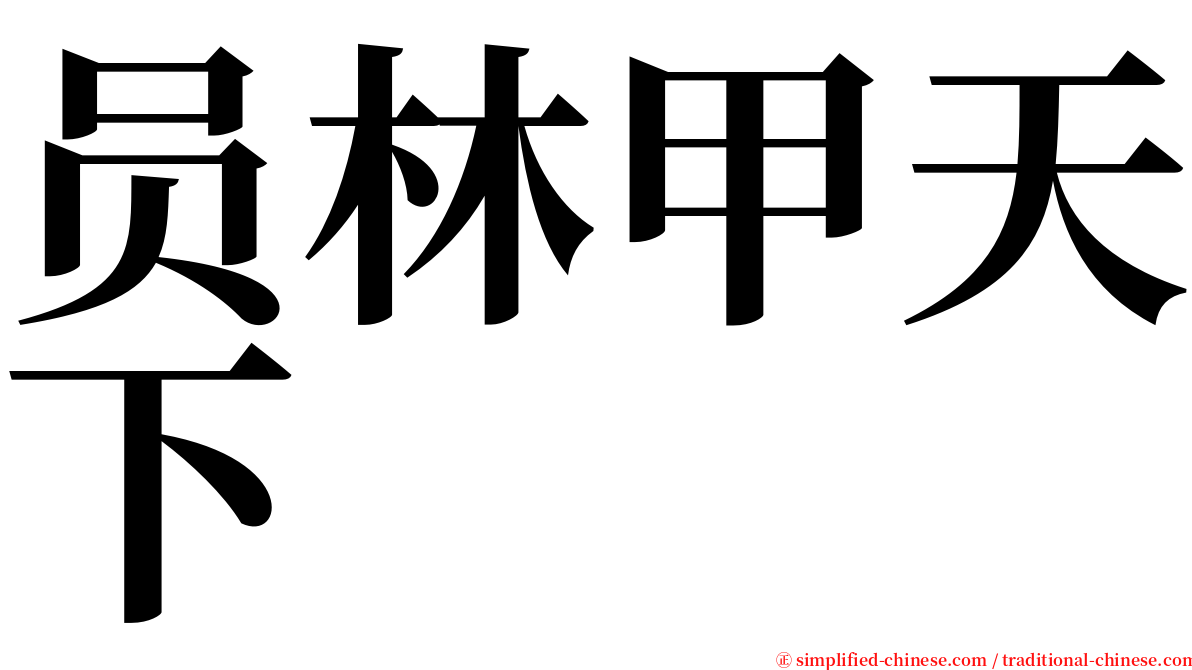 员林甲天下 serif font