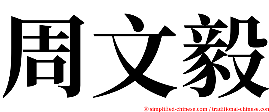 周文毅 serif font