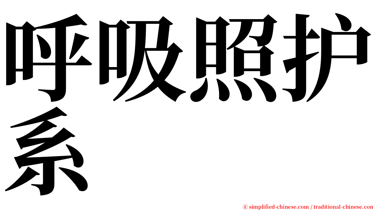 呼吸照护系 serif font