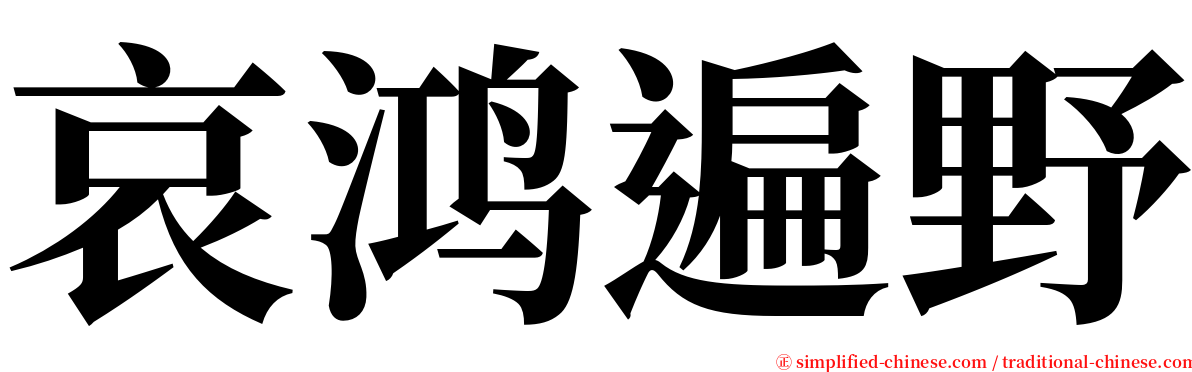 哀鸿遍野 serif font