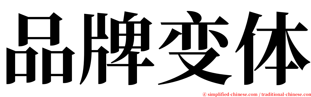 品牌变体 serif font
