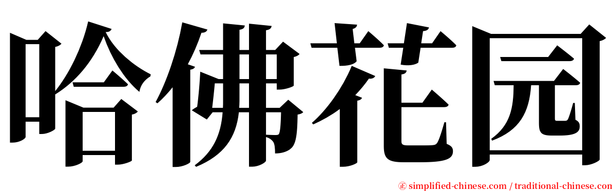 哈佛花园 serif font