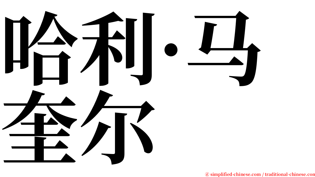 哈利·马奎尔 serif font