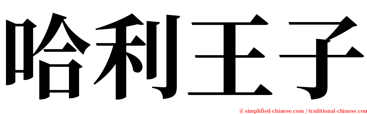 哈利王子 serif font