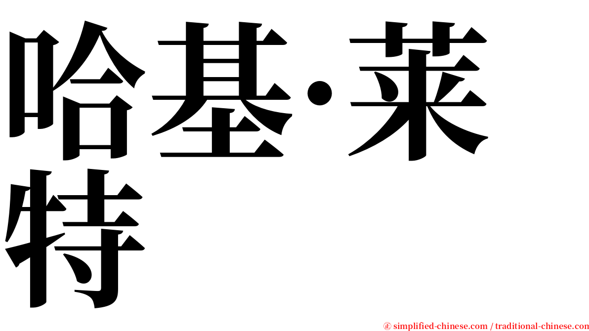 哈基·莱特 serif font