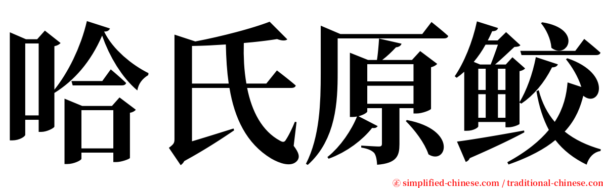 哈氏原鲛 serif font