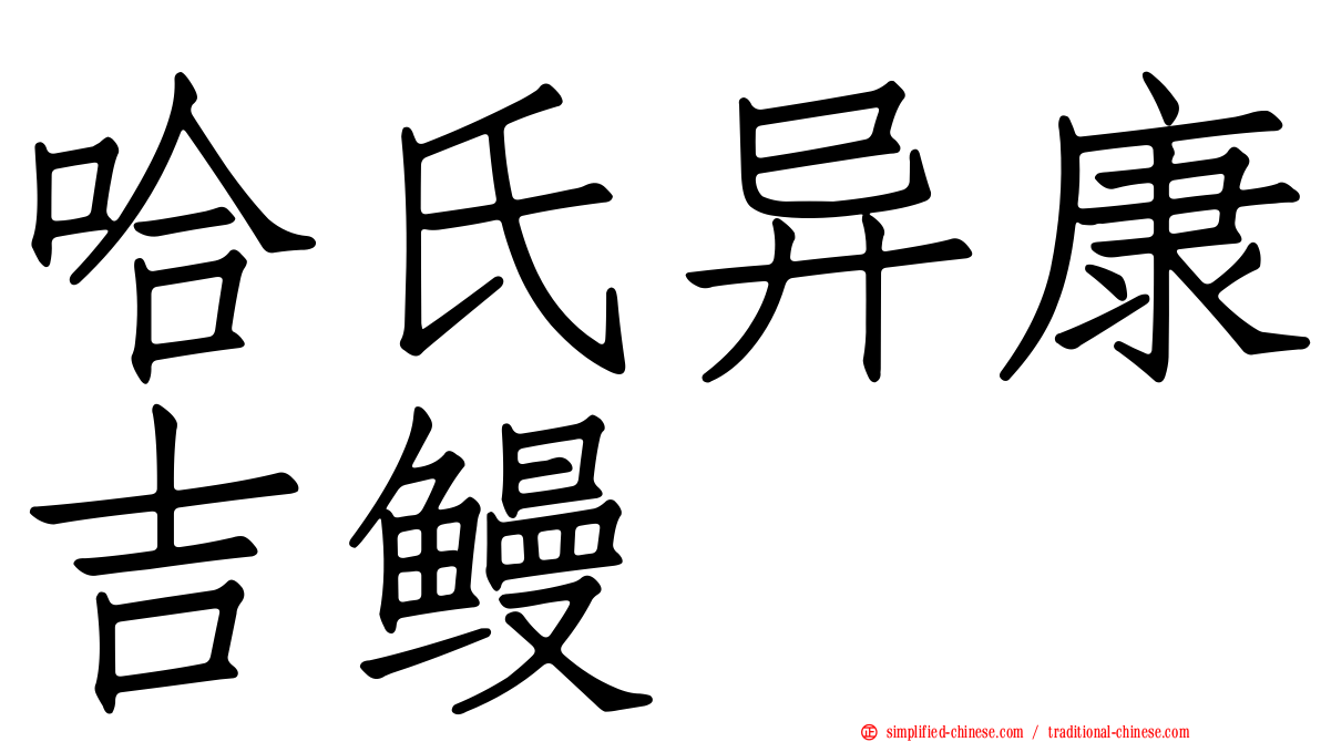 哈氏异康吉鳗