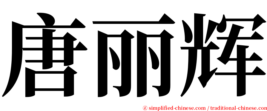唐丽辉 serif font
