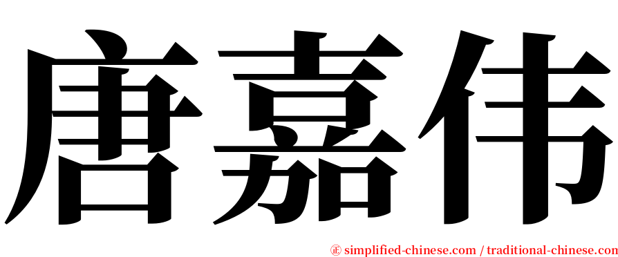 唐嘉伟 serif font