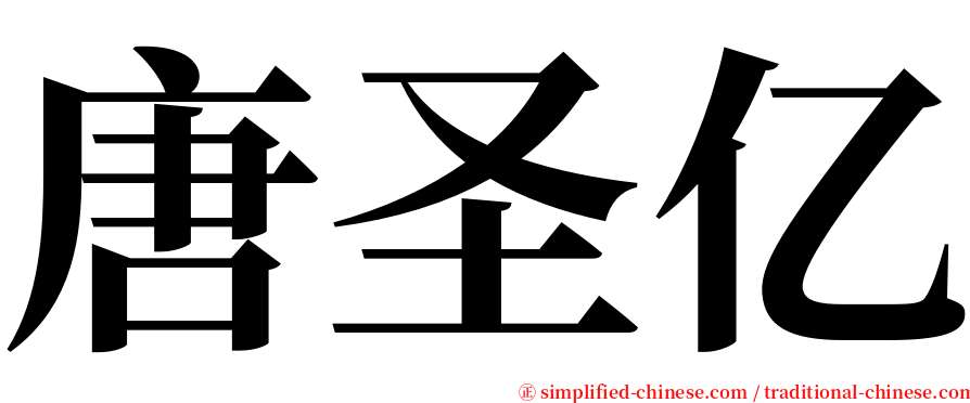唐圣亿 serif font