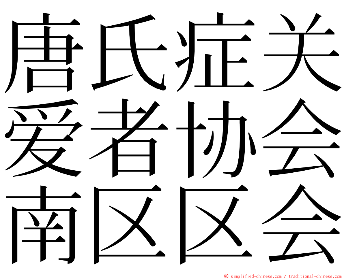 唐氏症关爱者协会南区区会 ming font