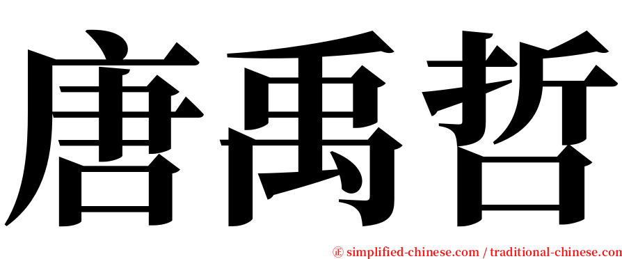 唐禹哲 serif font