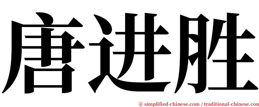 唐进胜 serif font