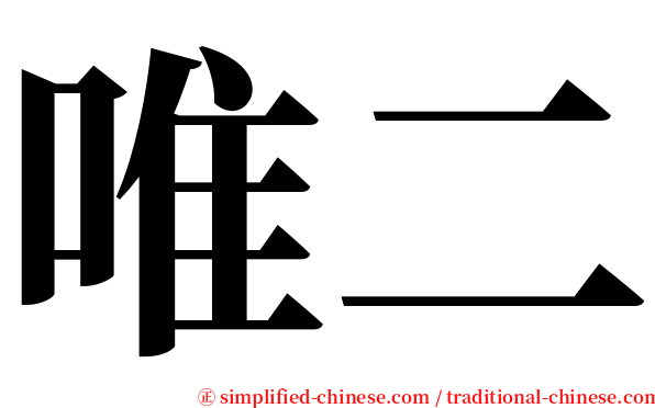 唯二 serif font