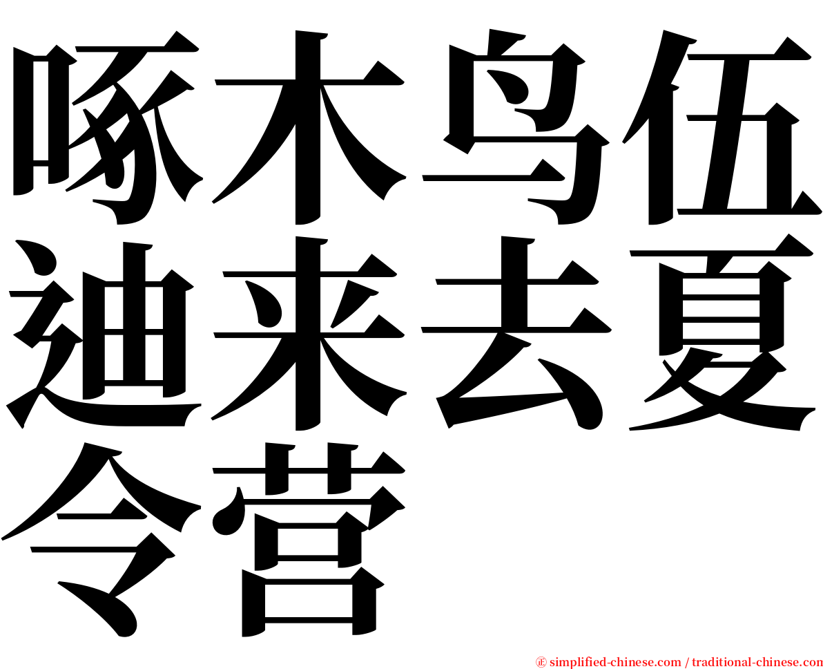 啄木鸟伍迪来去夏令营 serif font