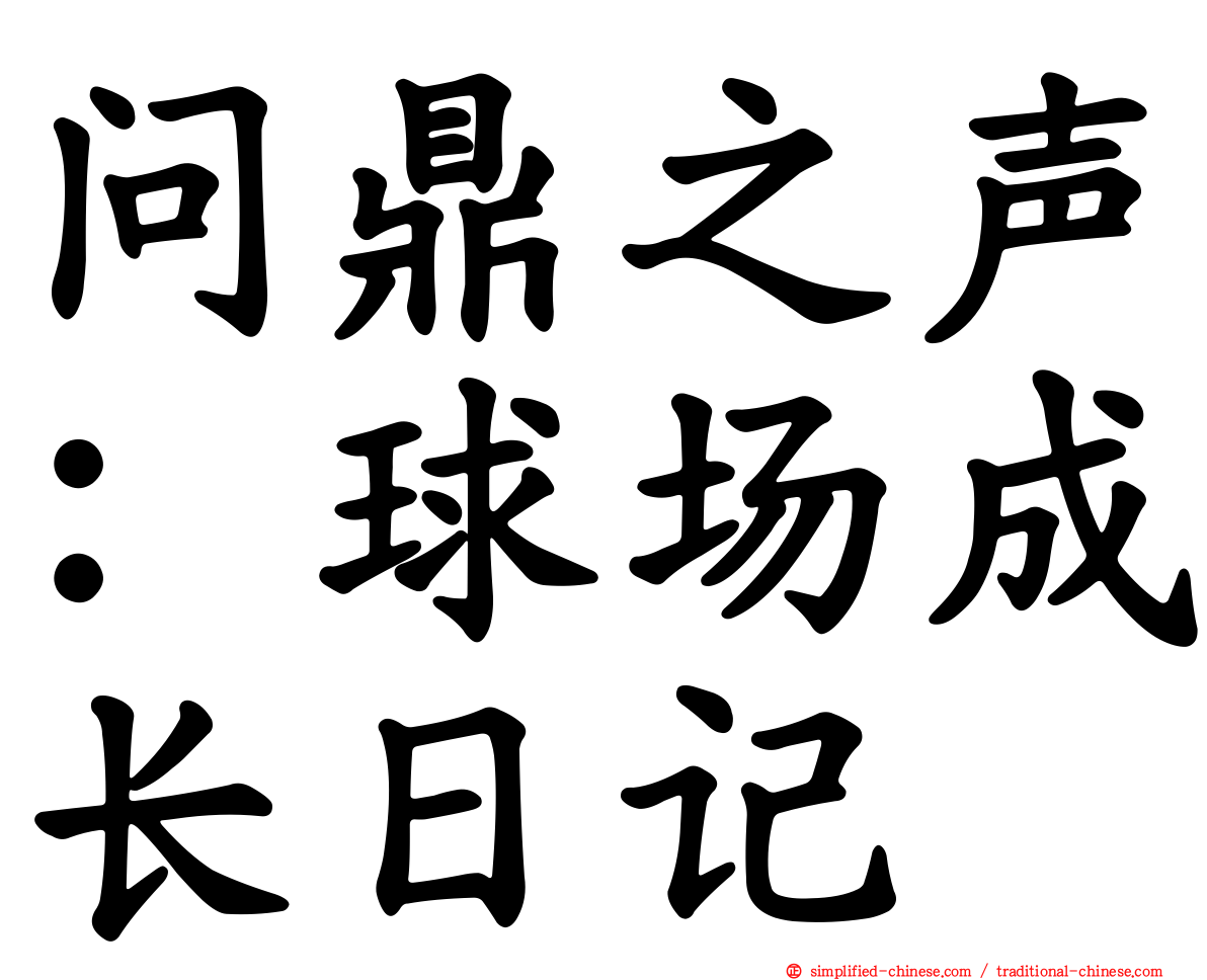 问鼎之声：球场成长日记