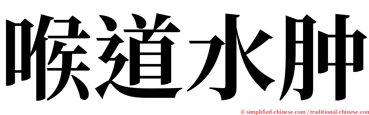 喉道水肿 serif font