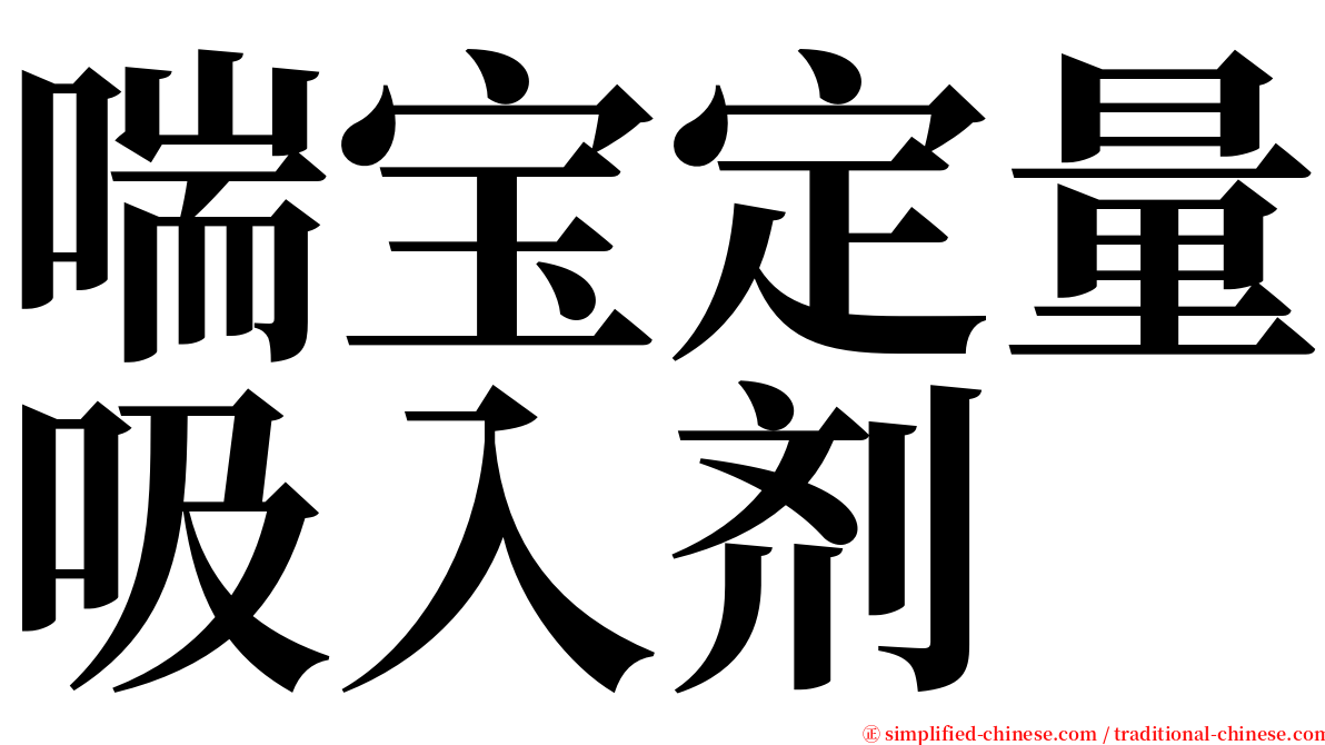 喘宝定量吸入剂 serif font