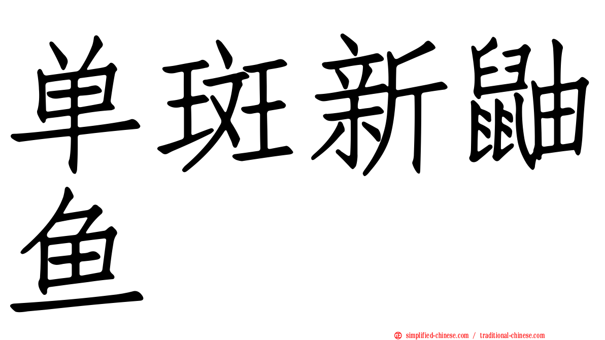 单斑新鼬鱼