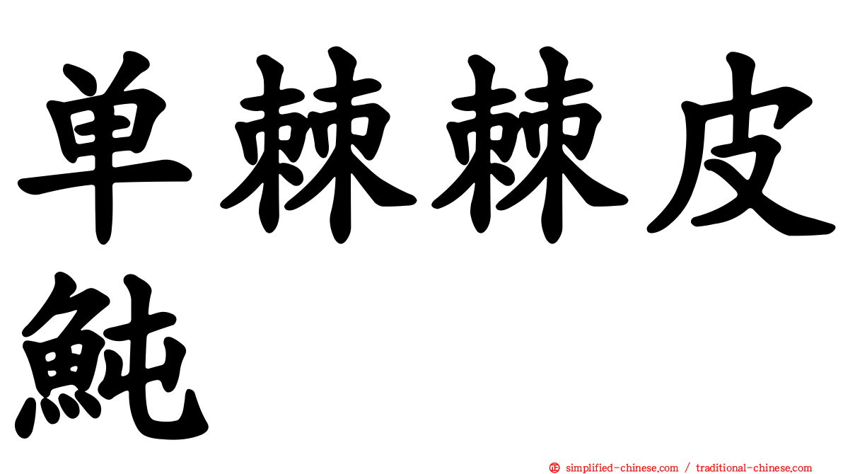 单棘棘皮鲀