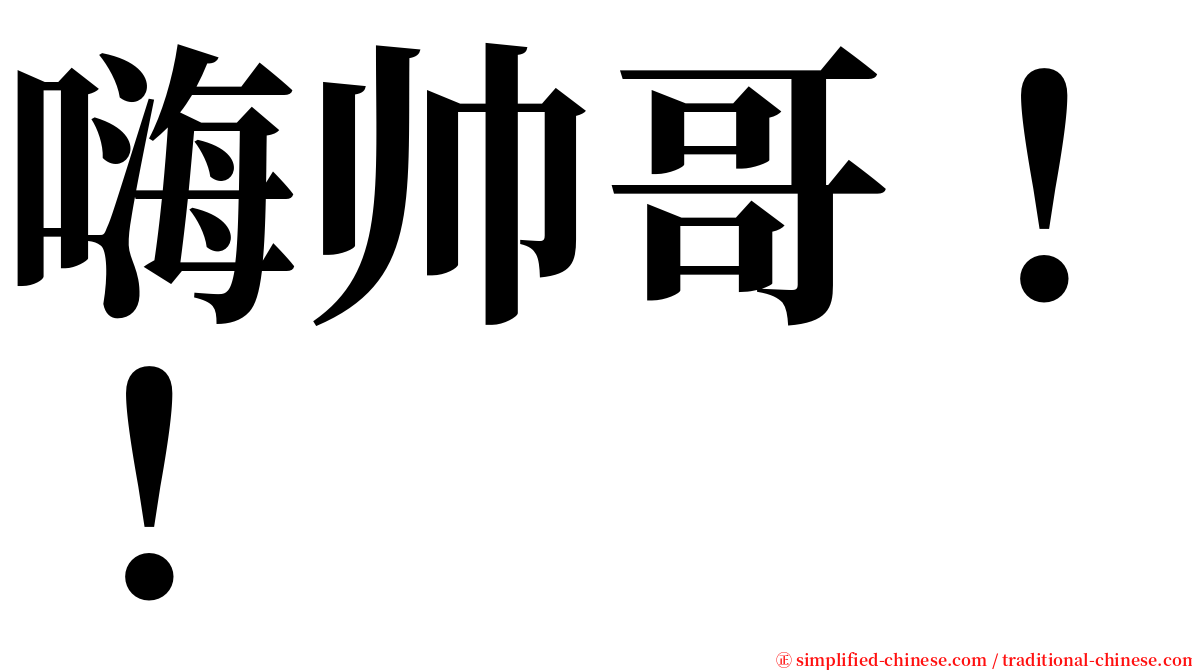 嗨帅哥！！ serif font
