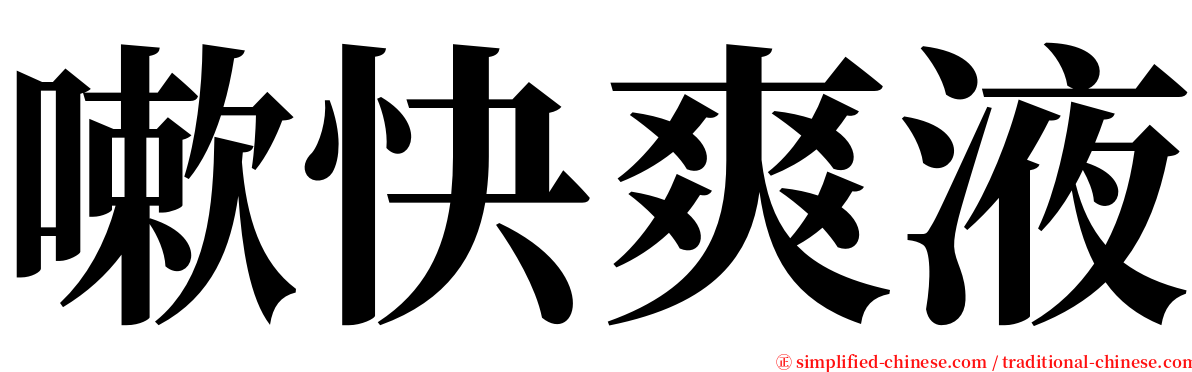 嗽快爽液 serif font