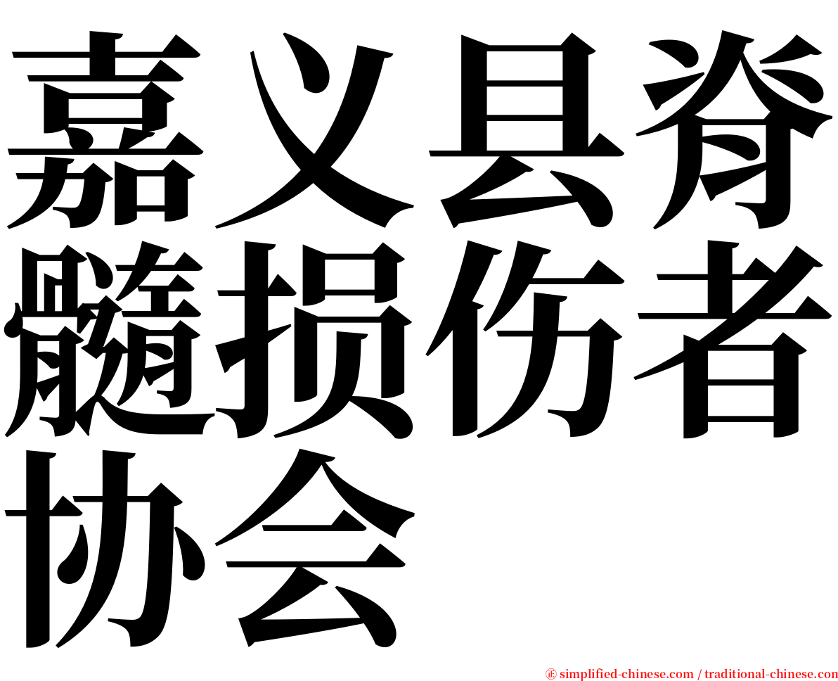 嘉义县脊髓损伤者协会 serif font