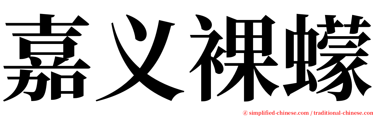 嘉义裸蠓 serif font
