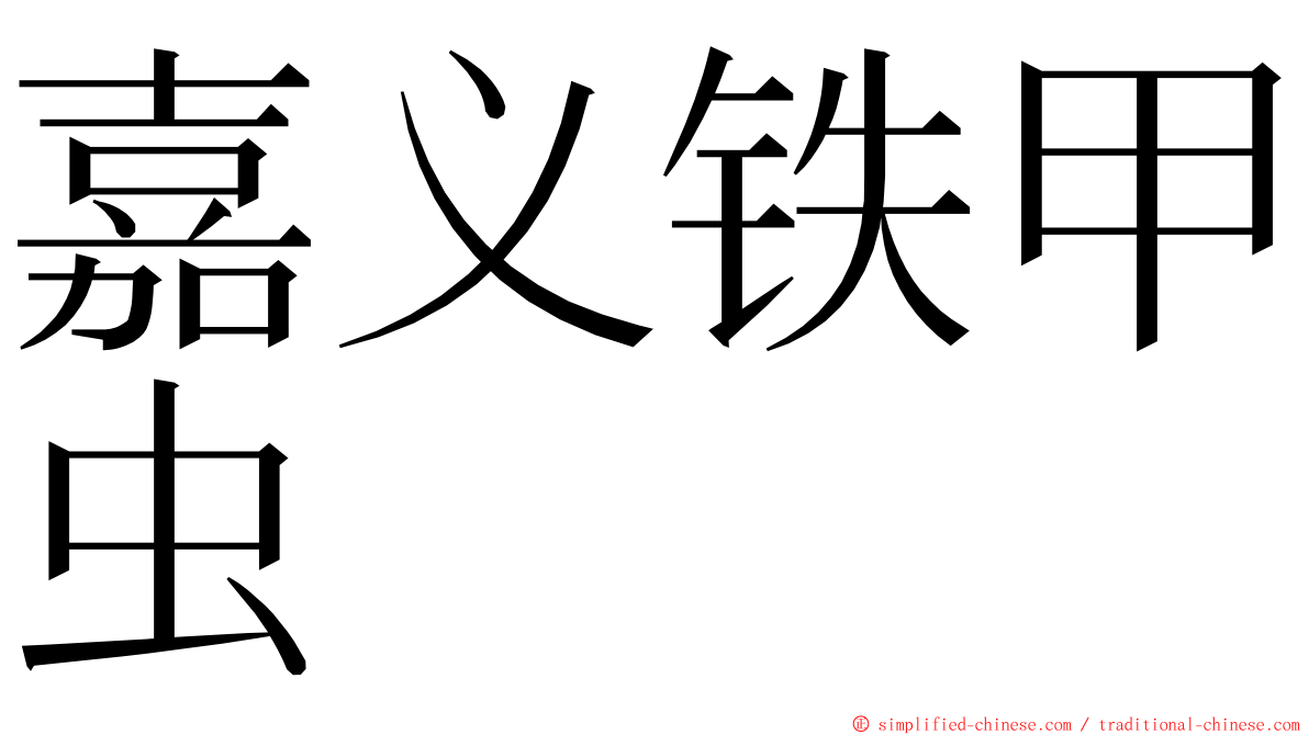 嘉义铁甲虫 ming font