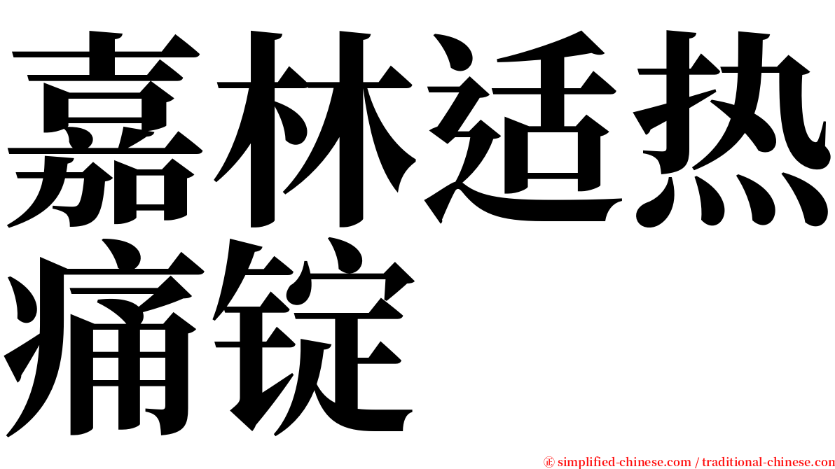 嘉林适热痛锭 serif font