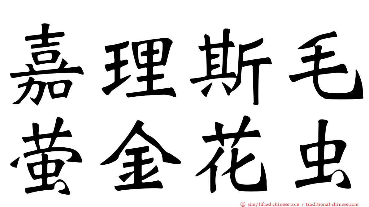 嘉理斯毛萤金花虫