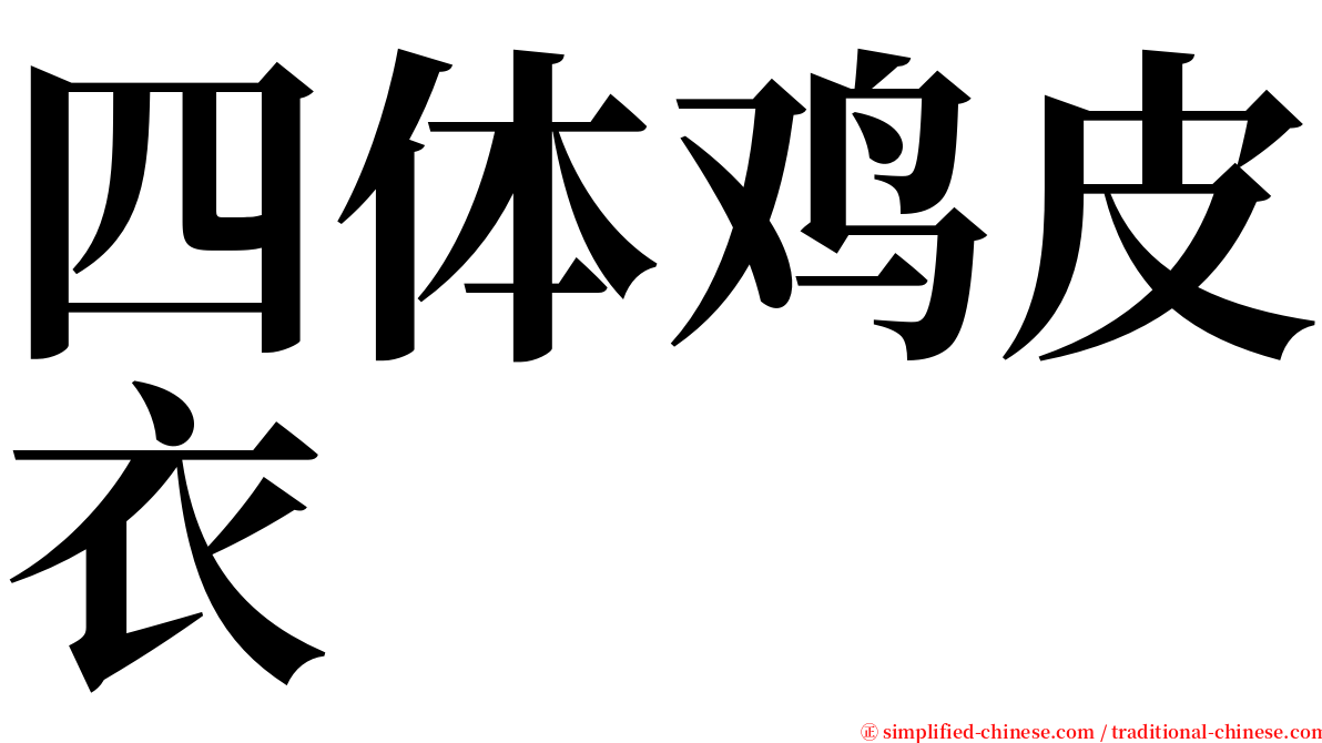 四体鸡皮衣 serif font