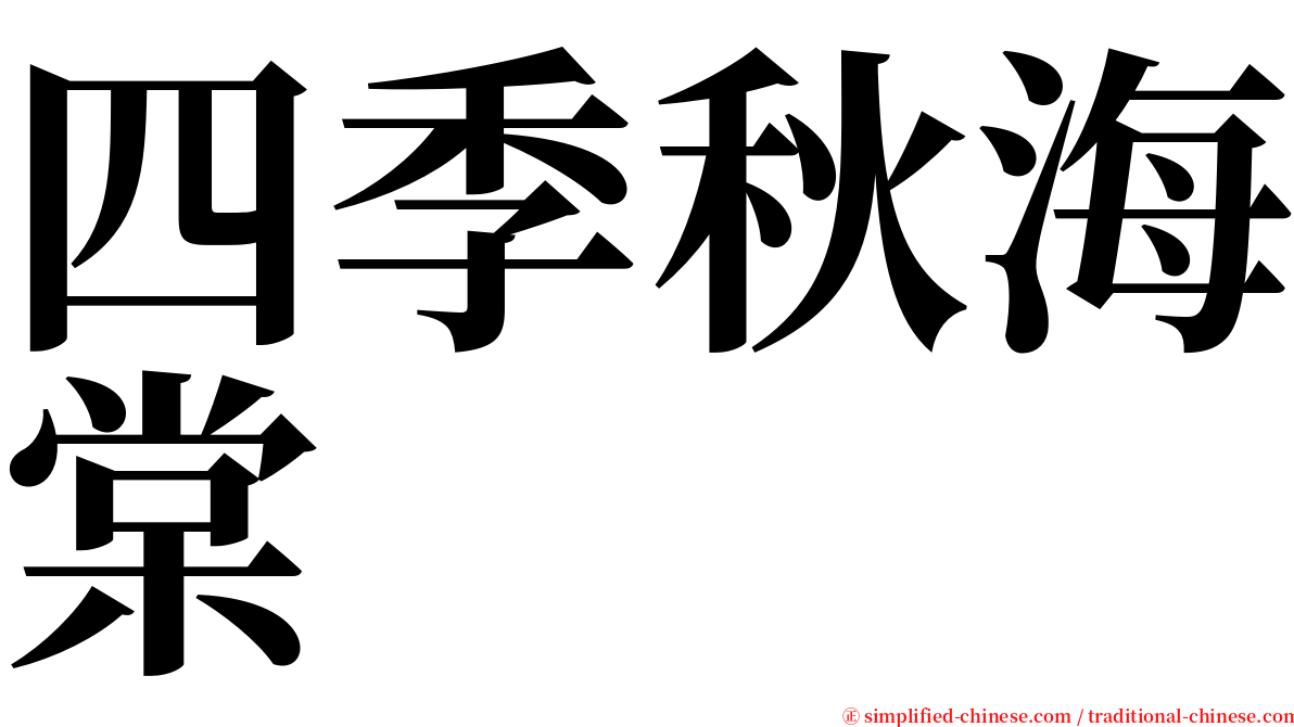 四季秋海棠 serif font