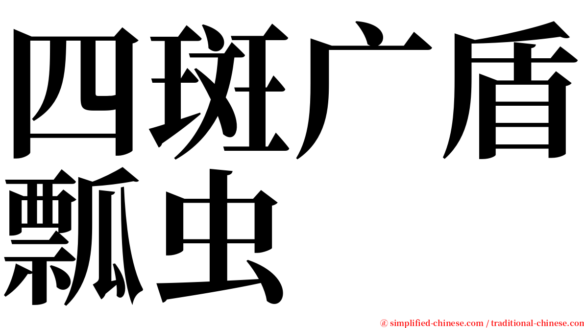 四斑广盾瓢虫 serif font