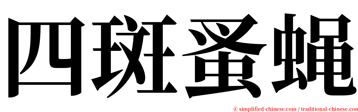 四斑蚤蝇 serif font