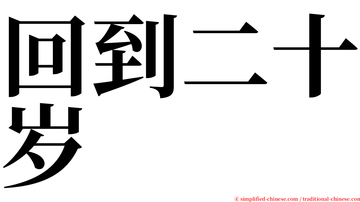 回到二十岁 serif font