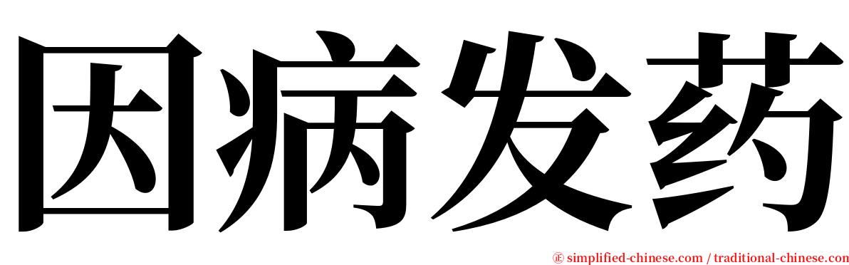 因病发药 serif font