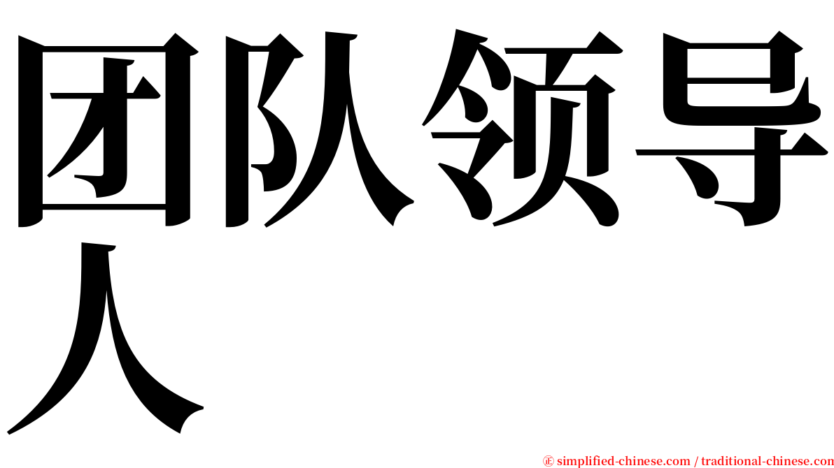 团队领导人 serif font
