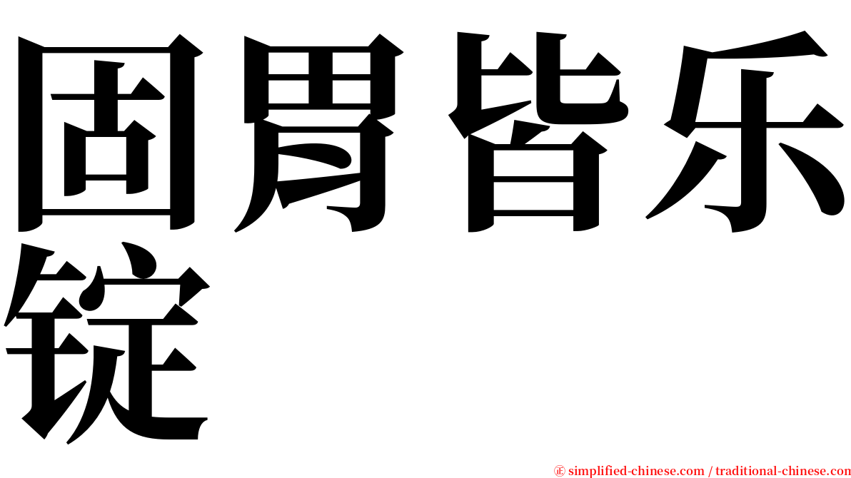 固胃皆乐锭 serif font