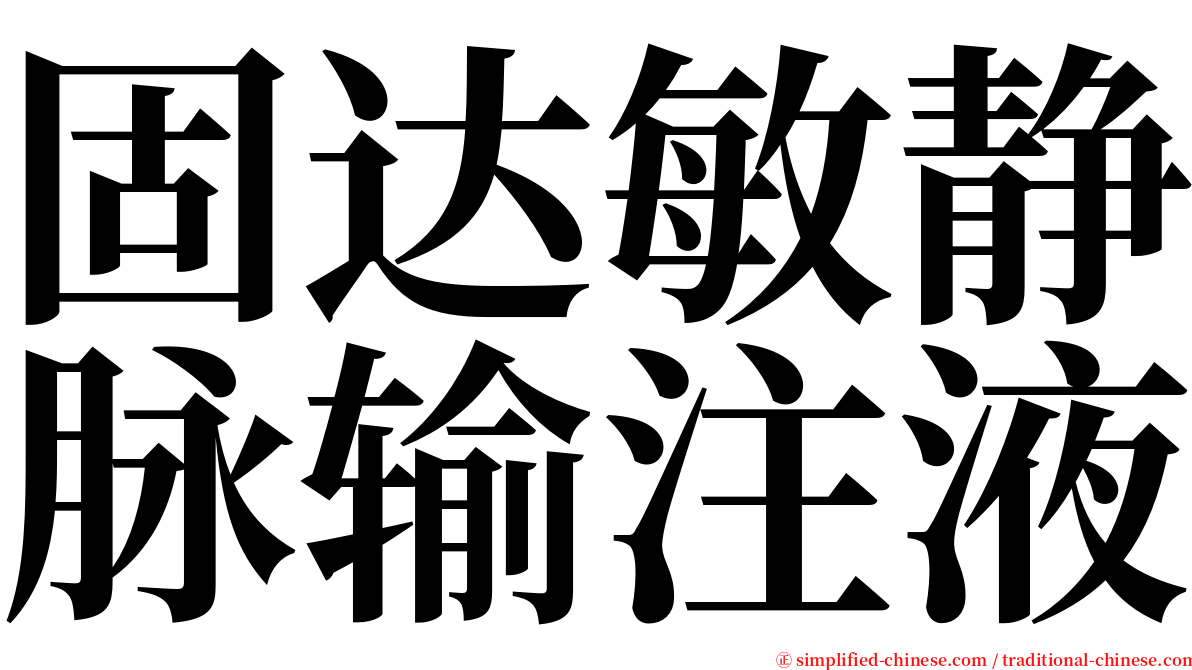 固达敏静脉输注液 serif font