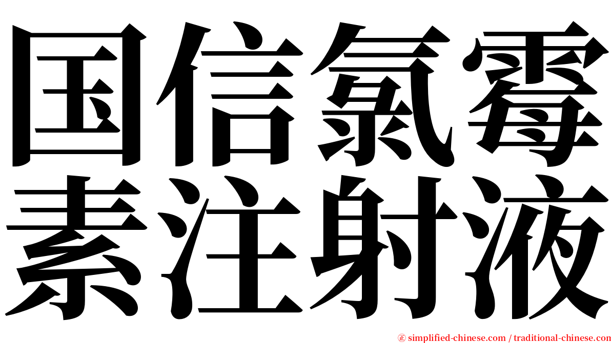 国信氯霉素注射液 serif font