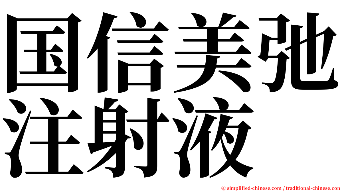 国信美弛注射液 serif font