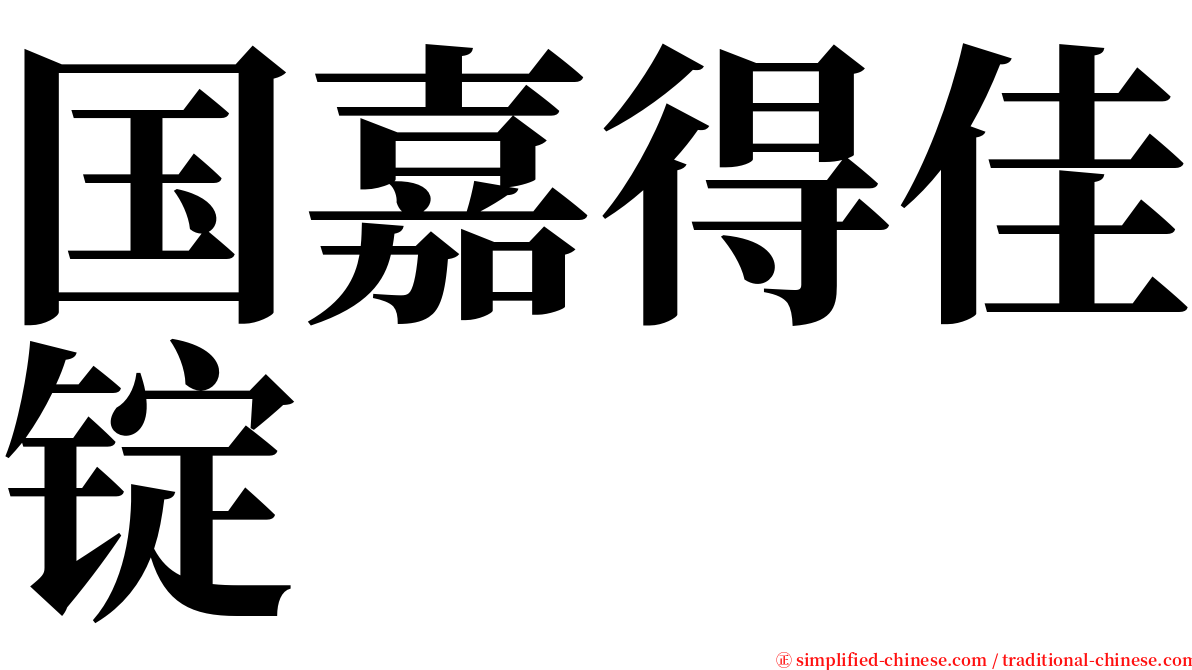 国嘉得佳锭 serif font