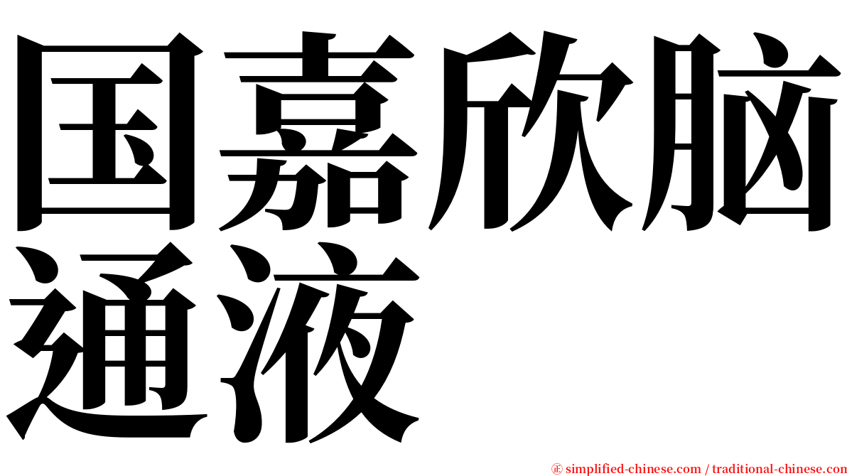 国嘉欣脑通液 serif font