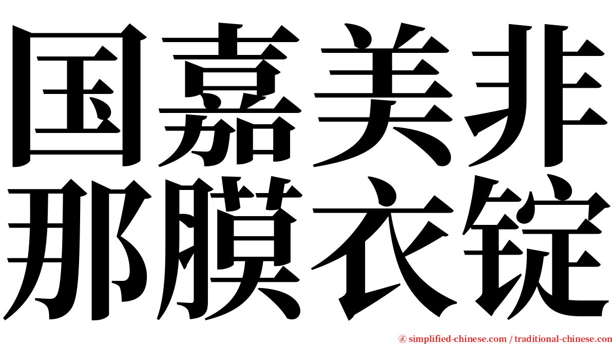 国嘉美非那膜衣锭 serif font
