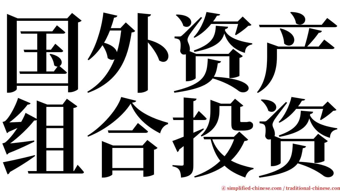 国外资产组合投资 serif font