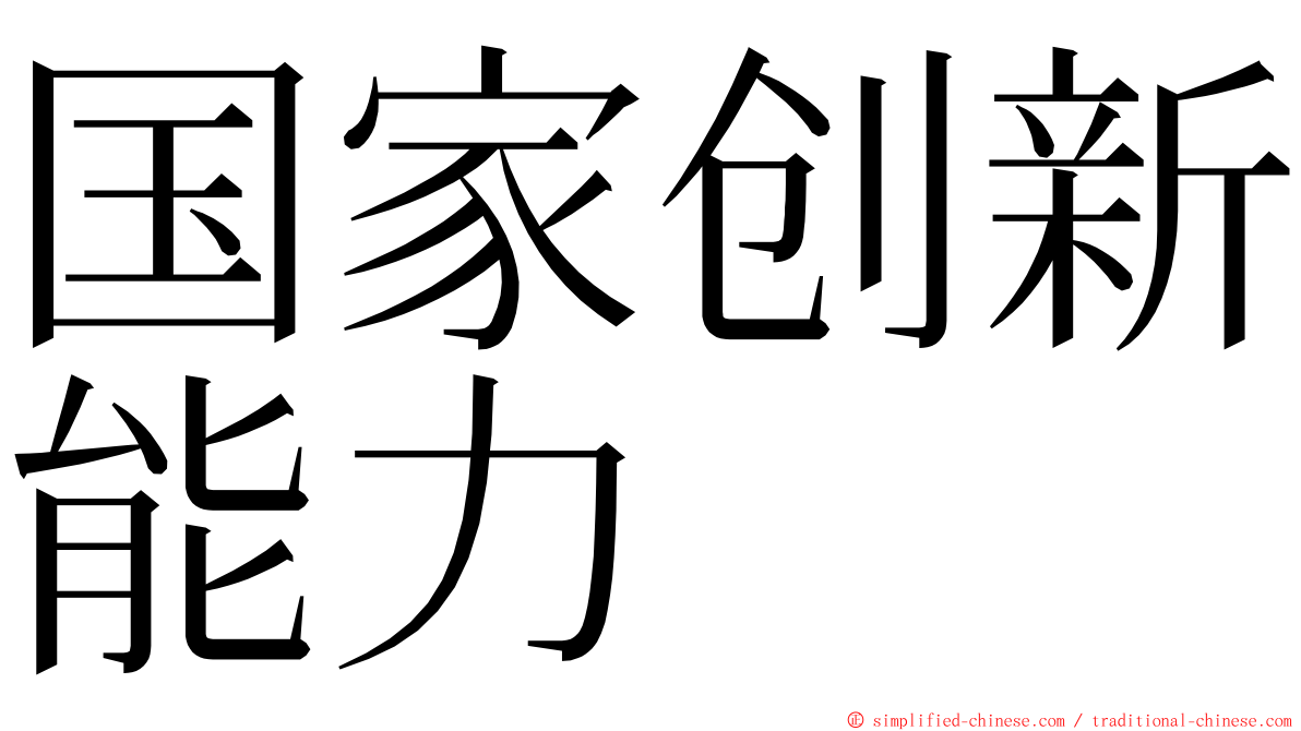 国家创新能力 ming font