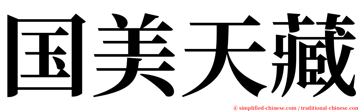 国美天藏 serif font